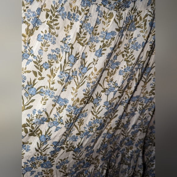 Minkpink Juniper mini dress NEW linen blend puff sleeve flowy floral shopbop - Picture 5 of 10